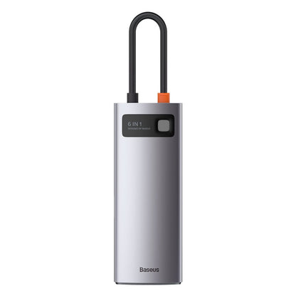 Baseus Metal Gleam USB-C Hub, 3 x USB-A 3.0 - 1 x USB-C - 1 x HDMI - 1 x RJ45, Gray CAHUB-CW0G