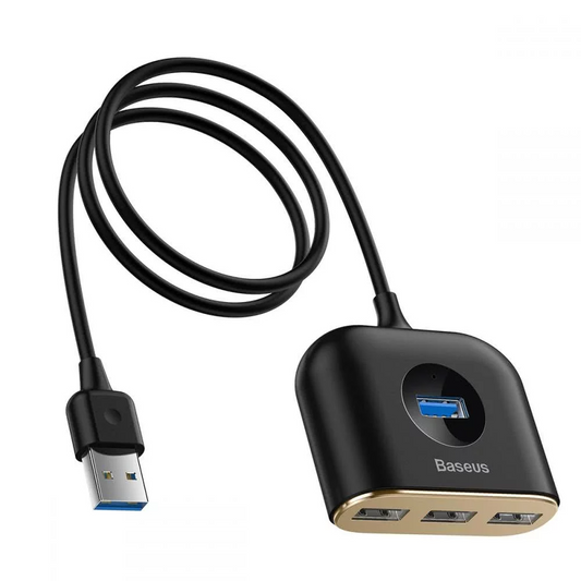 Hub USB Baseus Square, 1 x USB-A 3.0 - 3 x USB-A, Černý CAHUB-AY01
