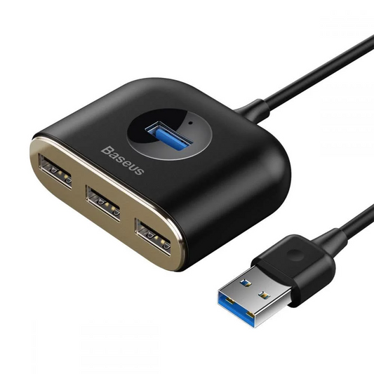 Hub USB Baseus Square, 1 x USB-A 3.0 - 3 x USB-A, Černý CAHUB-AY01