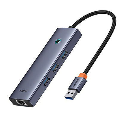 Hub USB Baseus UltraJoy, 3 x USB-A 3.0 - 1 x RJ45, šedý B0005280A813-01