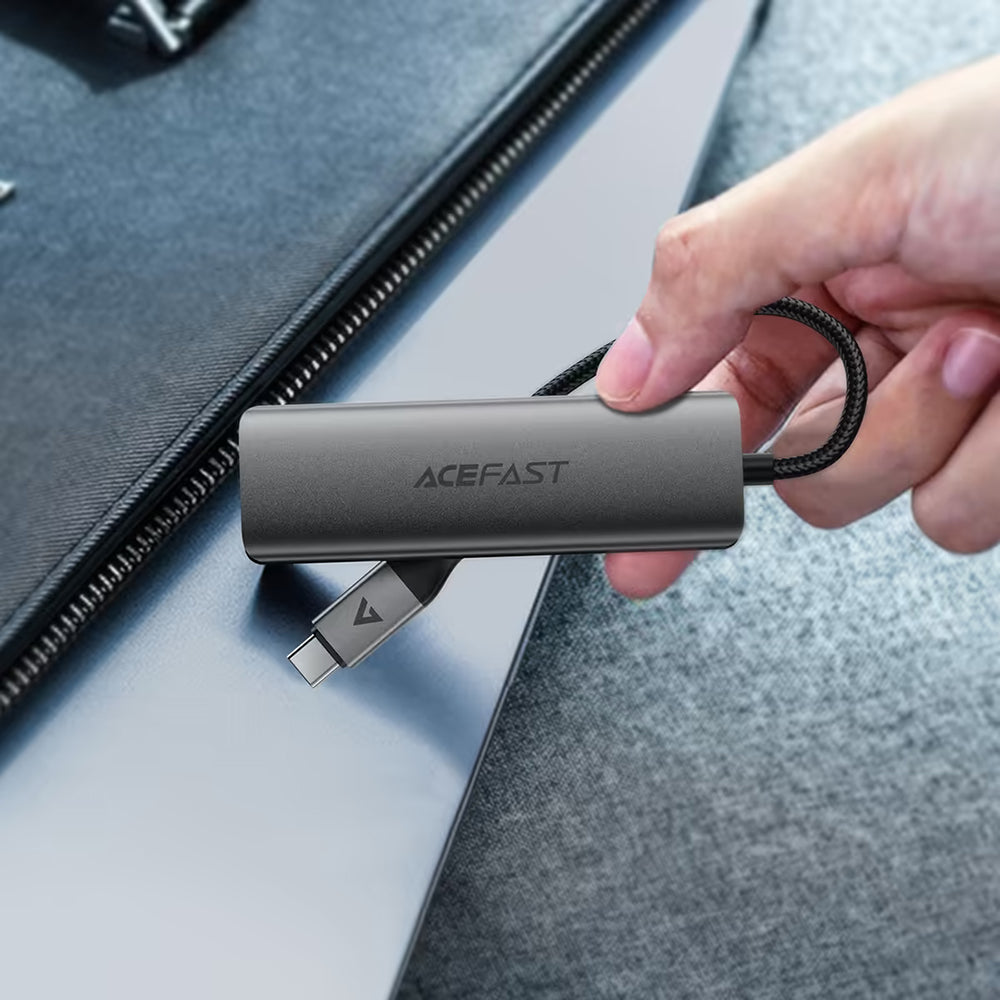 Hub USB-C Acefast J15, 4v1, Šedý