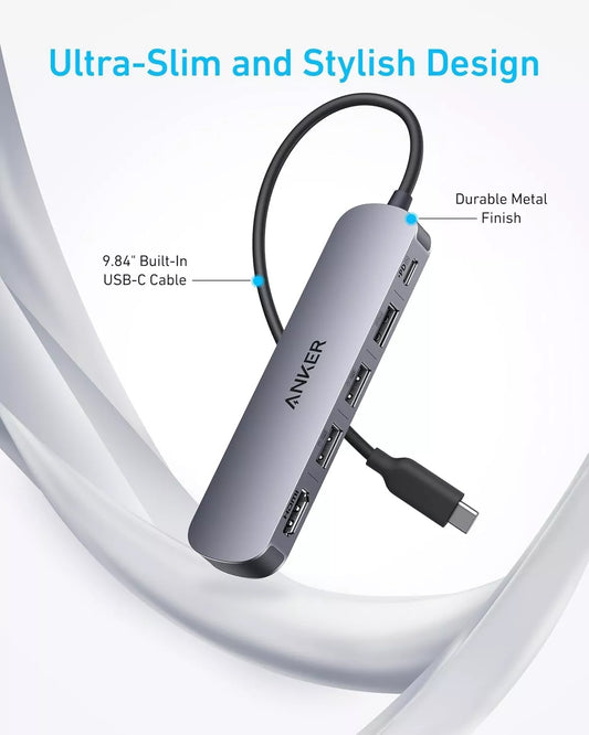 Hub USB-C Anker, 2 x USB-A - 1 x USB-A 3.0 - 1 x USB-C - 1 x HDMI, šedý A8357HA0