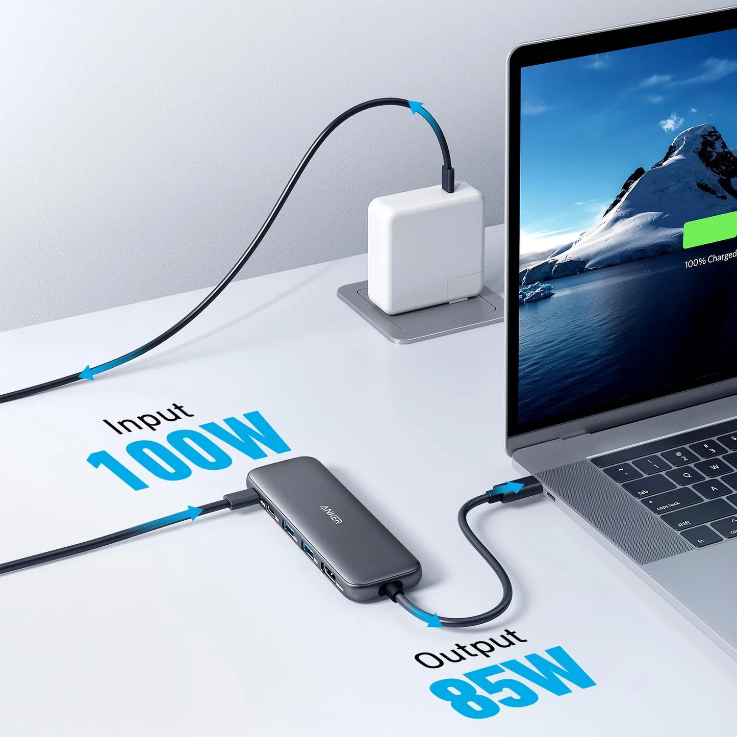 Hub USB-C Anker 332, 2 x USB-A - 2 x USB-C - 1 x HDMI, Šedý A8355H11