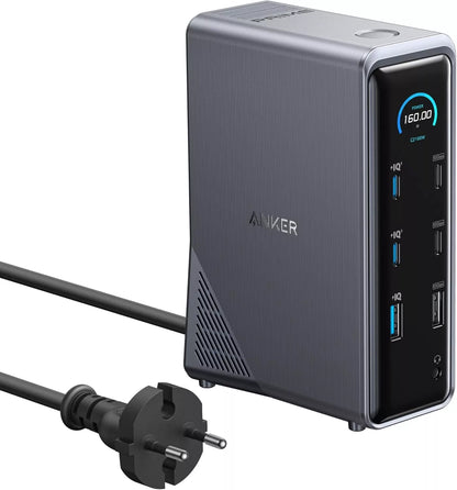 Víceúčelový hub Anker Prime 737, 2 x USB-A 3.0 - 3 x USB-A - 5 x USB-C - 2 x HDMI - 1 x Jack 3.5mm - 1 x RJ45, Černý A83B63A1