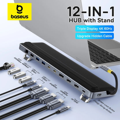 Hub USB-C Baseus EliteJoy EH3, 12v1, Šedý B00051300111-00