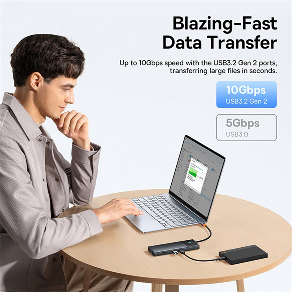 Hub USB-C Baseus Gleam II, 10in1, Černý B0114200