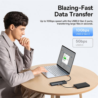 Hub USB-C Baseus Gleam II, 10in1, Černý B0114200