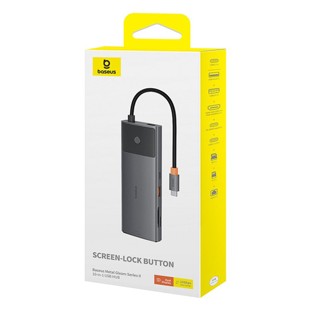 Hub USB-C Baseus Gleam II, 10in1, Černý B0114200