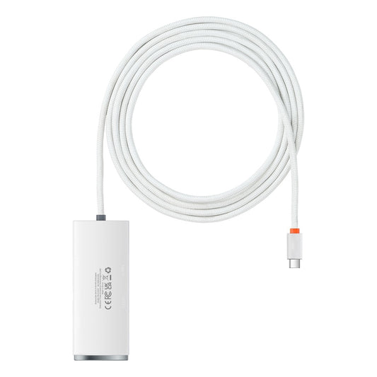 USB-C Hub Baseus Lite, 4 x USB-A 3.2, 2m, Bílý