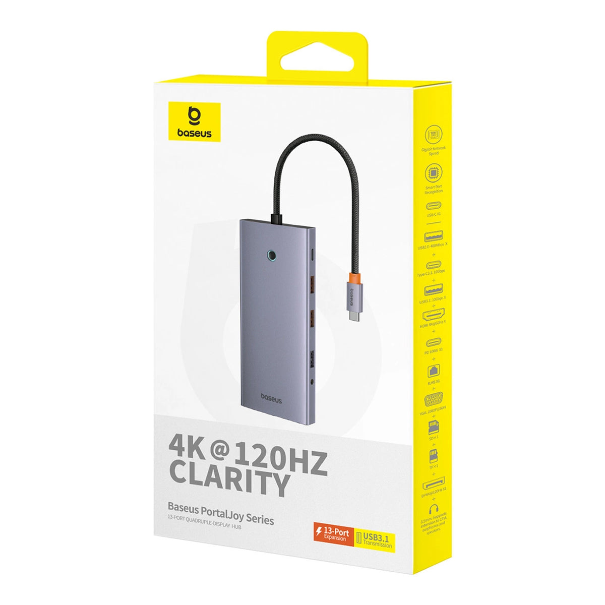 Hub USB-C Baseus PortalJoy, 13v1, Šedý B00053002811-01