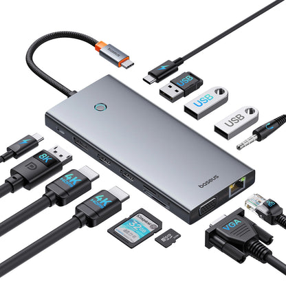 Hub USB-C Baseus PortalJoy, 13v1, Šedý B00053002811-01