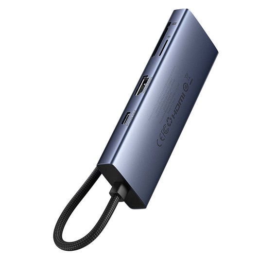 Hub USB-C Baseus UltraJoy, 3 x USB-A 3.0 - 1 x USB-C - 1 x HDMI - 1 x SD - 1 x microSD, šedý B00052803811-00