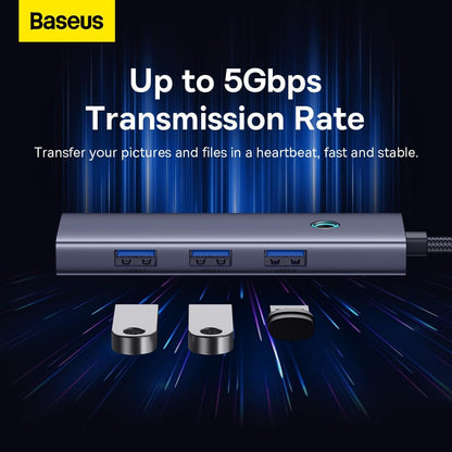 Baseus UltraJoy USB-C Hub, 4 x USB-A 3.0, Gray B0005280A813-03