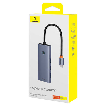 Hub USB-C Baseus UltraJoy, 3 x USB-A 3.0 - 1 x USB-C - 1 x HDMI - 1 x SD - 1 x microSD, šedý B00052803811-00