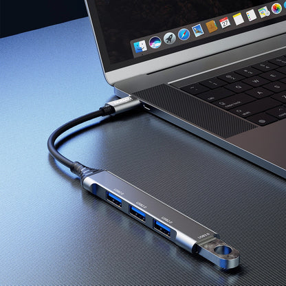 Hub USB-C Dudao A16T, 1 x USB-A 3.0 - 3 x USB-A, Černý