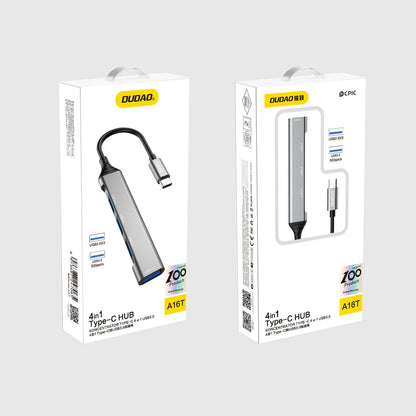 Hub USB-C Dudao A16T, 1 x USB-A 3.0 - 3 x USB-A, Černý