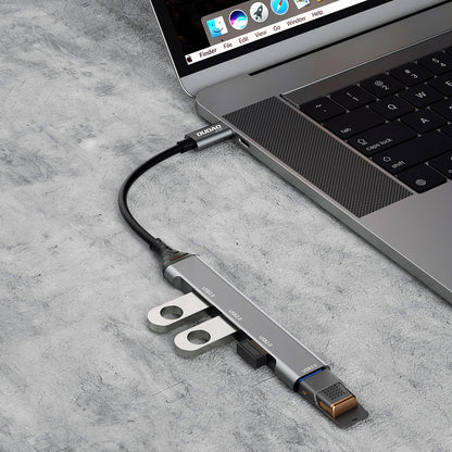 Hub USB-C Dudao A16T, 1 x USB-A 3.0 - 3 x USB-A, Černý