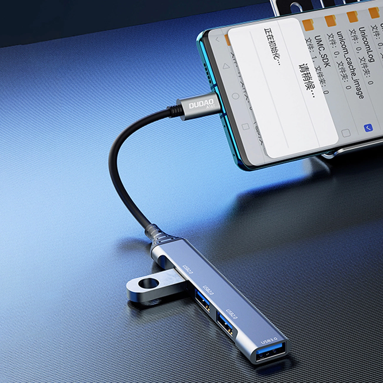 Hub USB-C Dudao A16T, 1 x USB-A 3.0 - 3 x USB-A, Černý