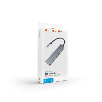 Hub USB-C Fixed, 4v1, Šedý
