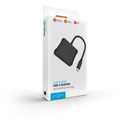 Hub USB-C Fixed Quadri, 5v1, Černý