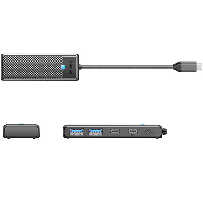 Hub USB-C Orico PAPW2AC-C3, 2 x USB-A 3.0 - 2 x USB-C, černý