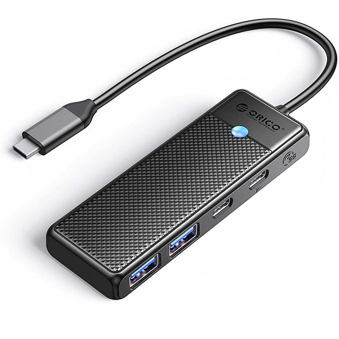 Hub USB-C Orico PAPW2AC-C3, 2 x USB-A 3.0 - 2 x USB-C, černý