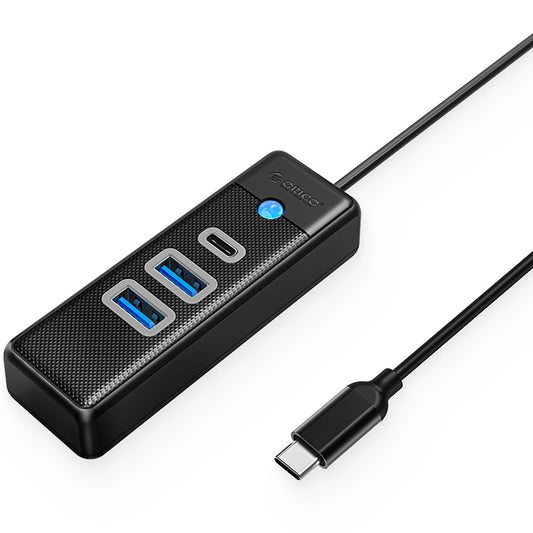 Hub USB-C Orico PWC2U-C3, 2 x USB-A 3.0 - 1 x USB-C, černý