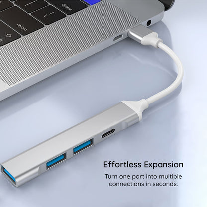 Hub USB-C Techsuit H18 PolarisBridge, 4v1, Šedobílý