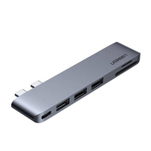 Hub USB-C UGREEN CM251 pro Apple MacBook Pro / Air, 3 x USB-A 3.0 - 1 x USB-C - 1 x SD - 1 x microSD, šedý