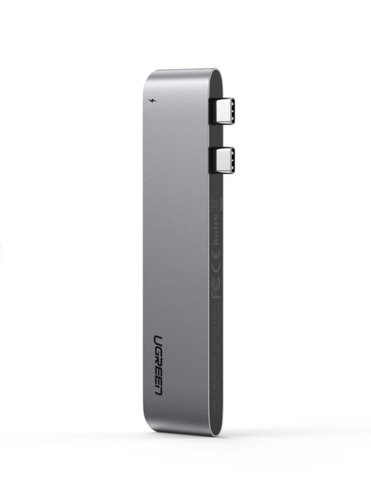 Hub USB-C UGREEN CM251 pro Apple MacBook Pro / Air, 3 x USB-A 3.0 - 1 x USB-C - 1 x SD - 1 x microSD, šedý
