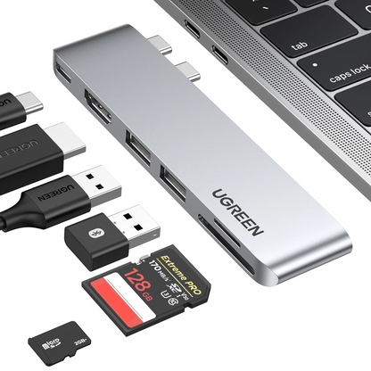 USB-C hub UGREEN CM380 (80856) pro Apple MacBook Pro / Air Series, 2 x USB-A 3.0 - 1 x USB-C - 1 x HDMI - 1 x SD - 1 x microSD