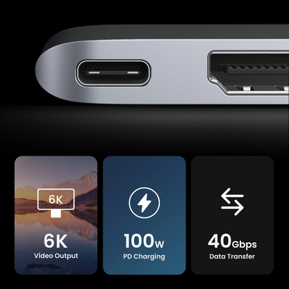 USB-C hub UGREEN CM380 (80856) pro Apple MacBook Pro / Air Series, 2 x USB-A 3.0 - 1 x USB-C - 1 x HDMI - 1 x SD - 1 x microSD