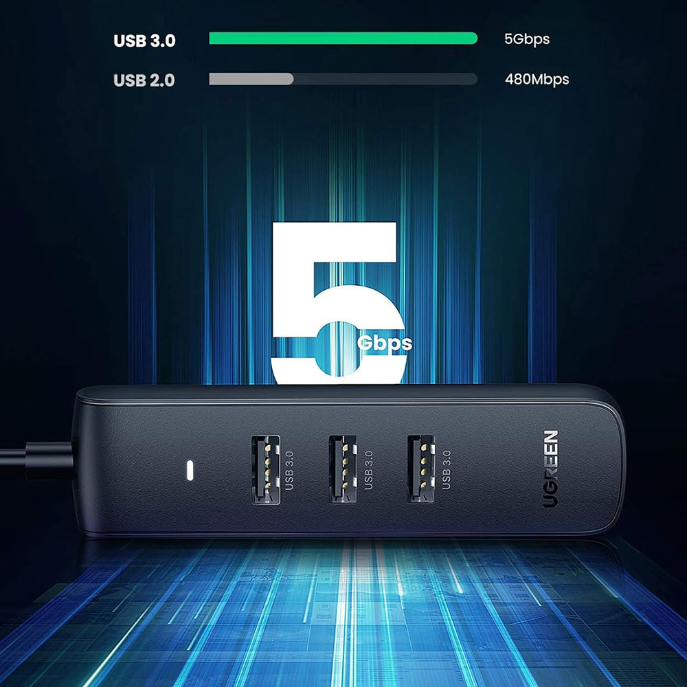 USB-C hub UGREEN CM416 (10916), 4 x USB-A 3.0, Černý