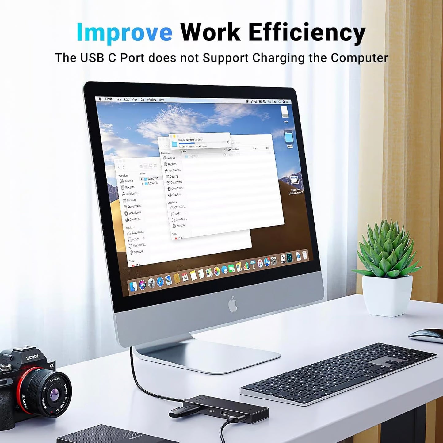 Hub USB-C UGREEN CM416, 2 x USB-A 3.1 - 2 x USB-C, 0,25 m, černý
