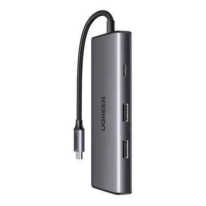 Hub USB-C UGREEN CM498 (15531), 2 x USB-A 3.2 - 2 x USB-C - 1 x HDMI - 1 x SD - 1 x microSD, Šedý
