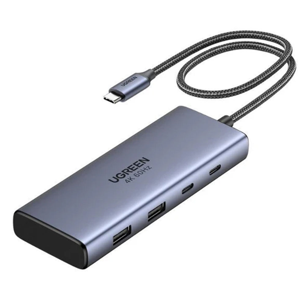 Hub USB-C UGREEN CM498 (45379), 2 x USB-A 3.2 - 3 x USB-C - 2 x HDMI, šedý