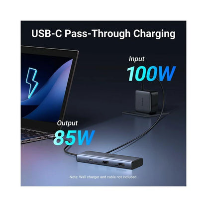 Hub USB-C UGREEN CM498 (45379), 2 x USB-A 3.2 - 3 x USB-C - 2 x HDMI, šedý