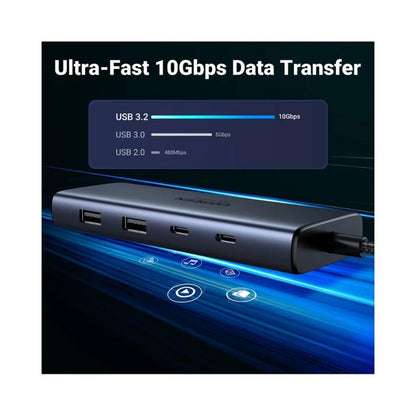 Hub USB-C UGREEN CM498 (45379), 2 x USB-A 3.2 - 3 x USB-C - 2 x HDMI, šedý