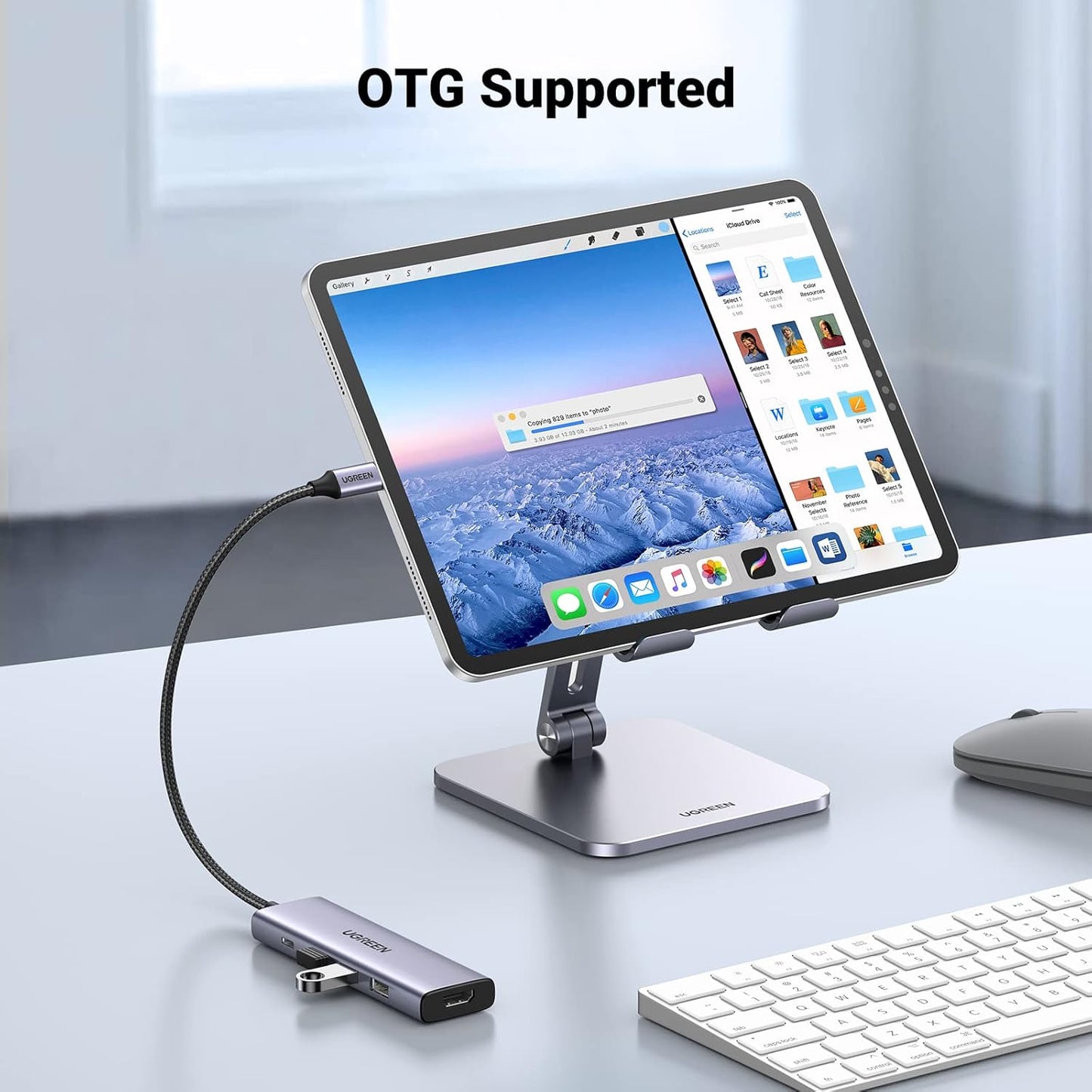Hub USB-C UGREEN CM511, 3 x USB-A 3.0 - 1 x USB-C - 1 x HDMI, šedý