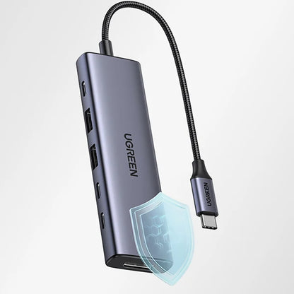Hub USB-C UGREEN CM511 (75586), 6v1, Šedý