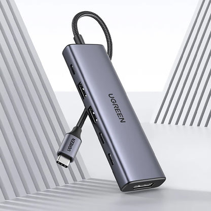 Hub USB-C UGREEN CM511 (75586), 6v1, Šedý