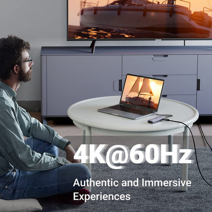 Hub USB-C UGREEN CM512 (60515), 2 x USB-A 3.0 - 1 x USB-C - 1 x HDMI - 1 x SD - 1 x microSD - 1 x RJ45, Šedý