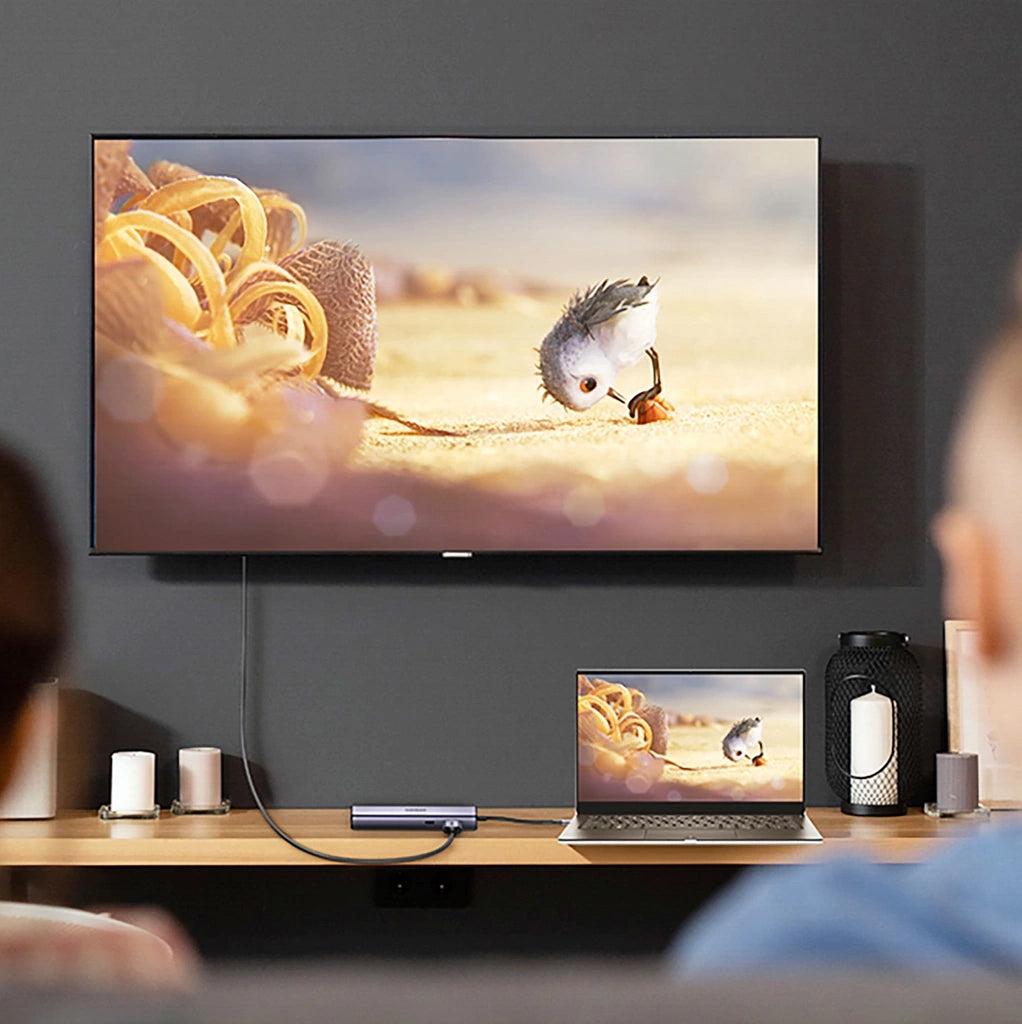 Hub USB-C UGREEN CM512, 2 x USB-A 3.0 - 1 x USB-C - 1 x HDMI - 1 x SD - 1 x microSD - RJ45, Šedý