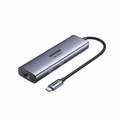 Hub USB-C UGREEN CM512 (75643), 6v1, Šedý