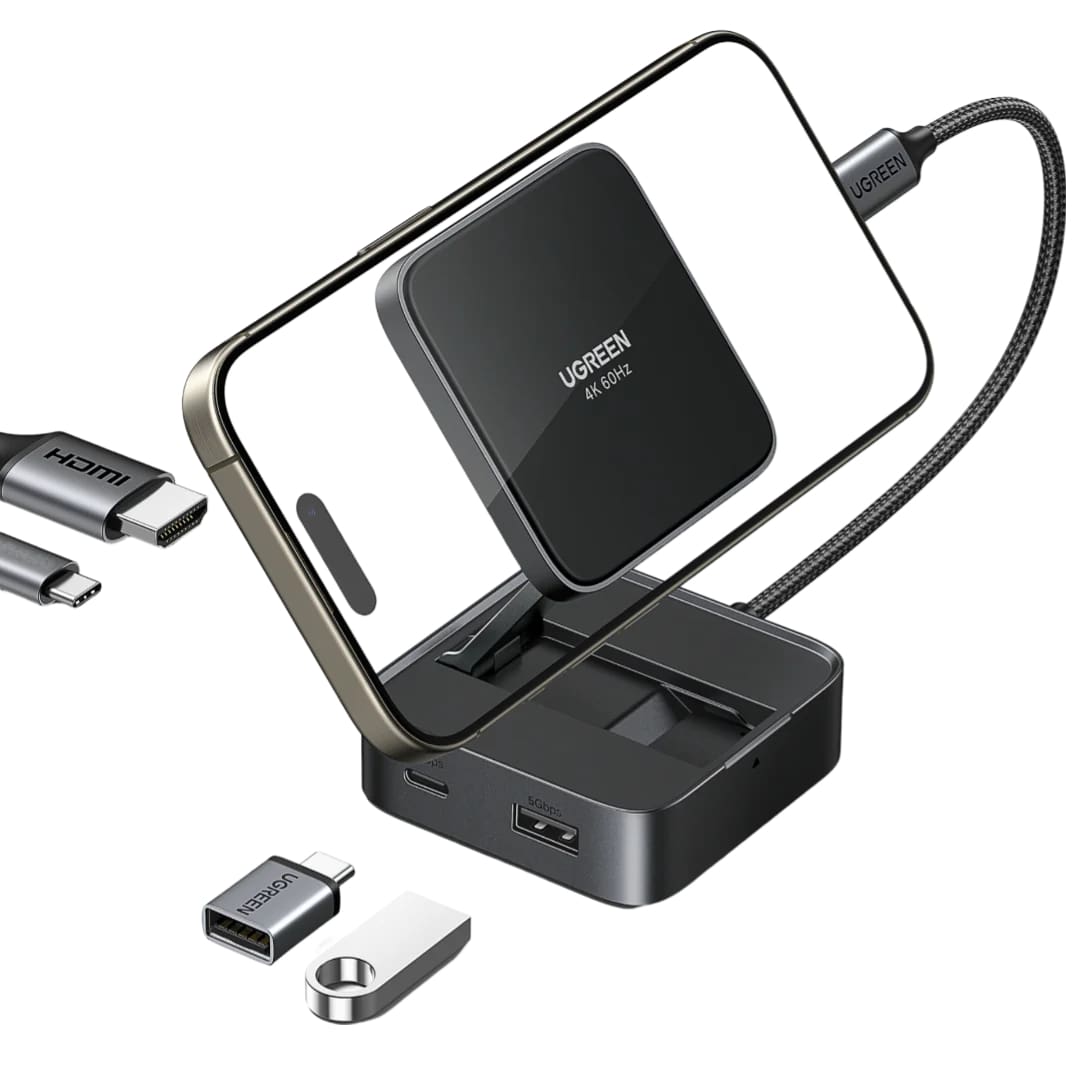 Hub USB-C UGREEN CM801, 1 x USB-A 3.0 - 2 x USB-C - 1 x HDMI, Šedý
