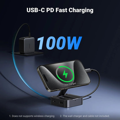 Hub USB-C UGREEN CM801, 1 x USB-A 3.0 - 2 x USB-C - 1 x HDMI, Šedý