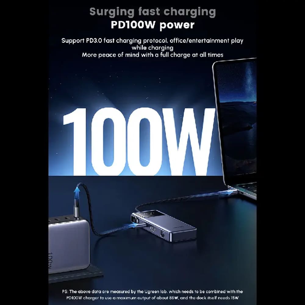 Hub USB-C UGREEN CM888 (45155) Uno, 6v1, Šedý