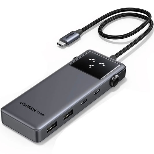Hub USB-C UGREEN CM888 Uno, 2 x USB-A 3.2 - 3 x USB-C - 1 x HDMI, Šedý