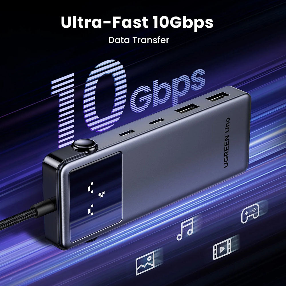 USB-C hub UGREEN Uno (75177), 2 x USB-A 3.2 - 3 x USB-C - 1 x HDMI, Šedý