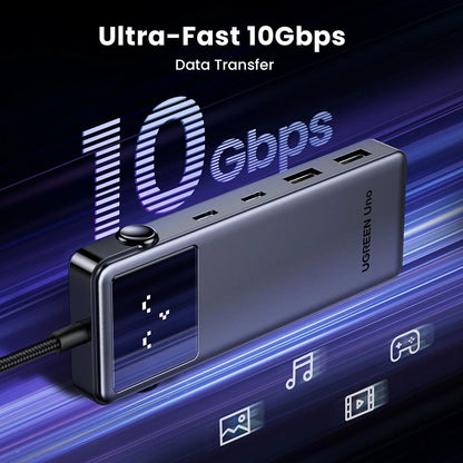 USB-C hub UGREEN Uno (75177), 2 x USB-A 3.2 - 3 x USB-C - 1 x HDMI, Šedý